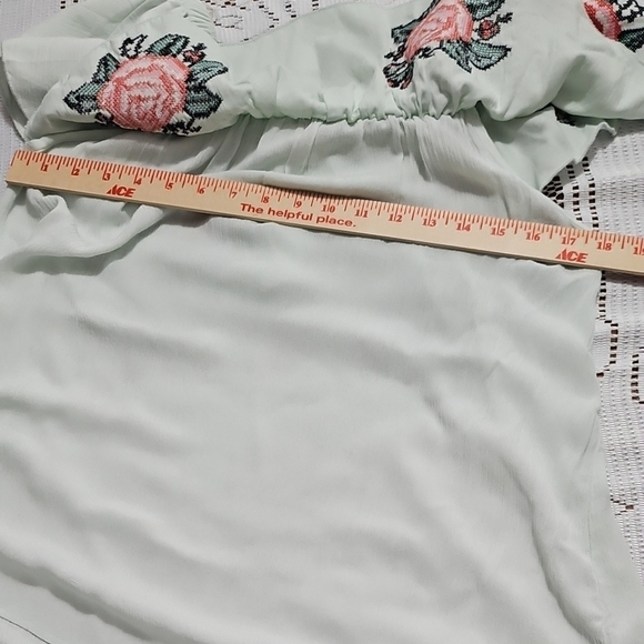 Umgee Mint Ruffled Flutter Sleeve Blouse - Picture 4 of 8